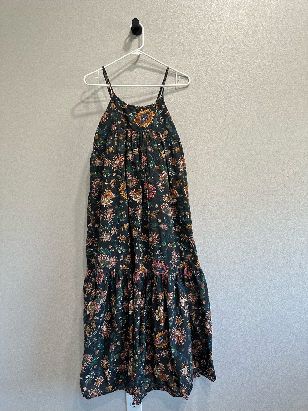 Natural Life XS Floral Maxi Sundress,tiered,boho,adjustable straps
